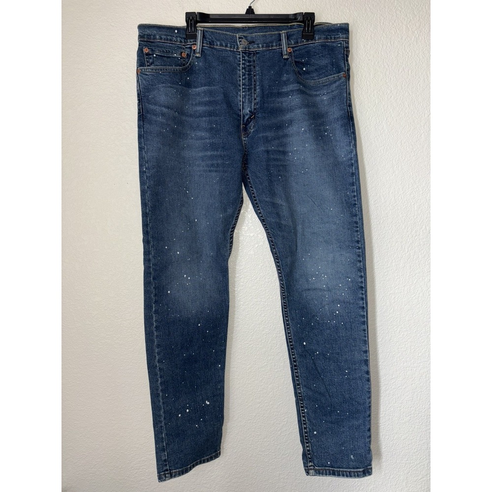 Levi's 512 38x32 Skinny Jeans with White Paint Splatter Slim Fit Tapered Leg